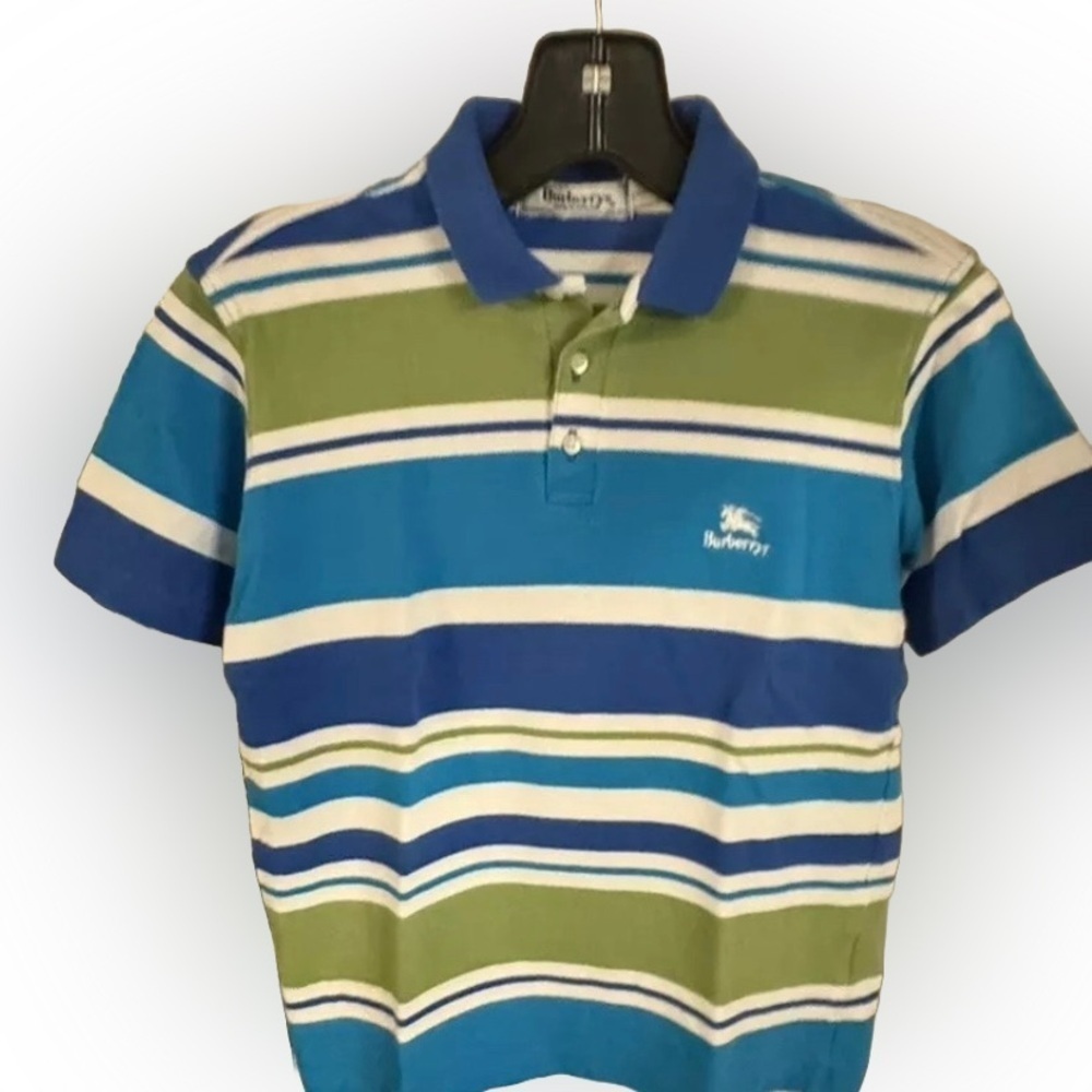 Burberry (Burberrys) London boys short sleeve striped polo shirt sz age 7-9
